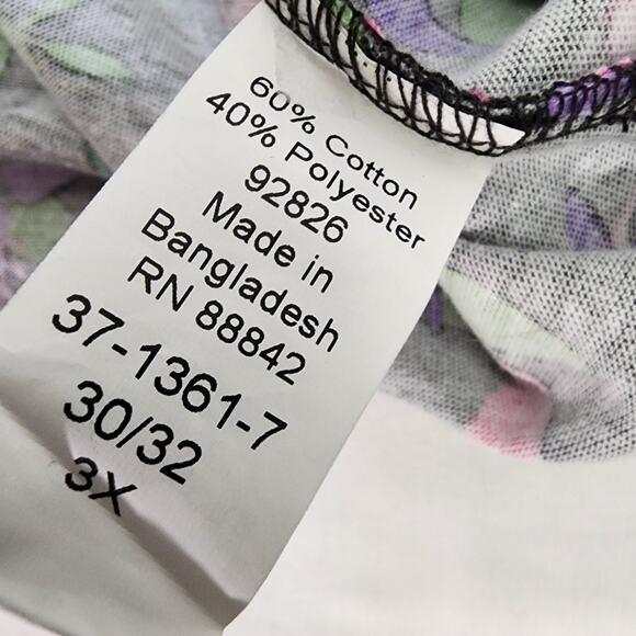 Woman Within T Shirt Women 3X Perfect Floral Printed Short Sleeve Boatneck Tunic - Picture 8 of 9